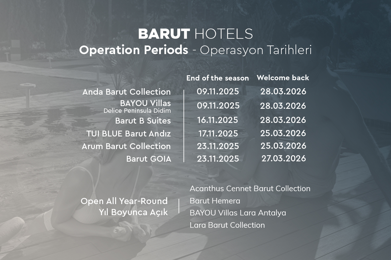 Barut Hotels 2025-2026 Operasyon Tarihleri
